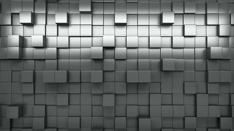 3d rendering wall of extruded cubes Stock Footage 73713423