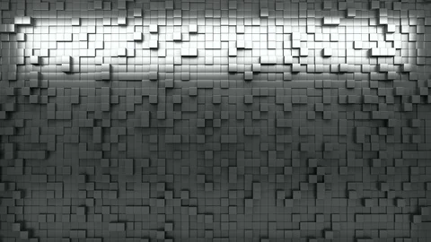 3d rendering wall of extruded cubes Stock Footage 74024233