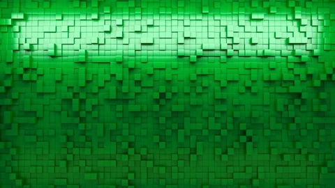 3d rendering wall of extruded cubes Stock Footage 74151378