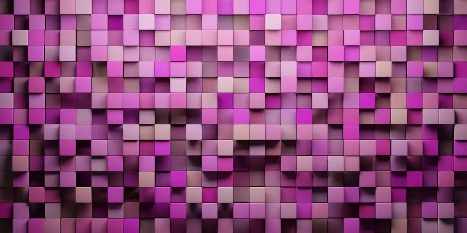 3D rendering wallpaper background of red-tone random shuffled cubes Stock Illustration