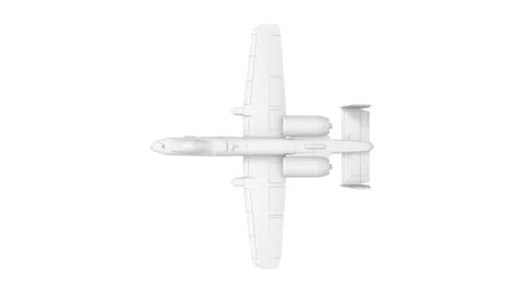 3D rendering of a warthog gun ship fighter airplane bomber isolated Illustrazione stock