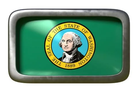 3d rendering of Washington State flag Stock Illustration