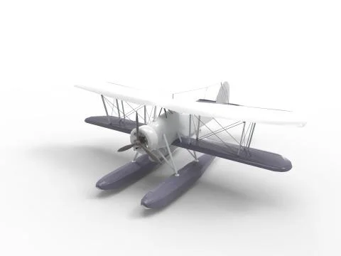 3D rendering of a water plane isolated in empty white space. Illustrazione stock