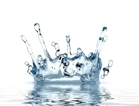 3d rendering of water splash isolated on white background Stock Illustration