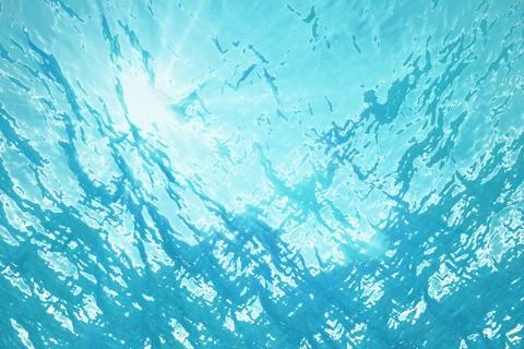 3d rendering water surface with sunlight in the ocean, sea Stock Illustration