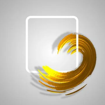 3d rendering. Watercolor paint in the form of brush strokes with a design fra Stock Illustration