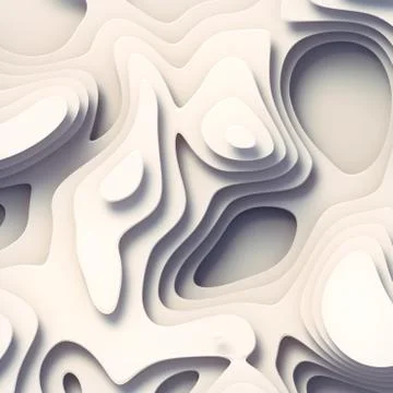 3d rendering wave bends white surface. Topography map concept decorative element 스톡 일러스트