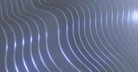 3d rendering. Wave striped surface. Metal ribbed plane with glare of light. F Illustrazione stock