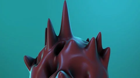 3D rendering of wavy and soft bio-shapes made of brushed metal material with Stock Footage 152300499