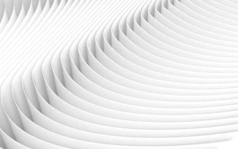 3D rendering wavy paper sheets Stock Illustration