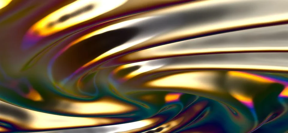 3D rendering of a wavy rainbow texture Stock Illustration