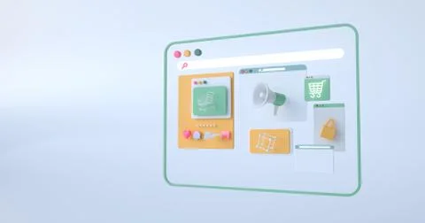 3d rendering of web icons. Stock Illustration