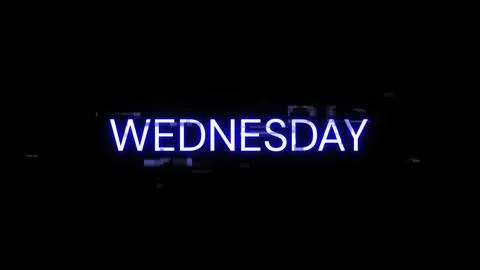 3D rendering Wednesday text with screen effects of technological glitches 库存插图