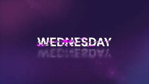 3D rendering Wednesday text with screen effects of technological glitches Stock Illustration