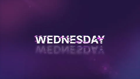 3D rendering Wednesday text with screen effects of technological glitches Stock Illustration