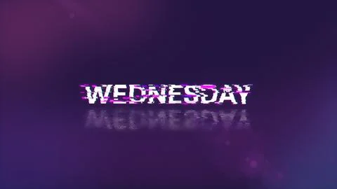 3D rendering Wednesday text with screen effects of technological glitches Stock Illustration