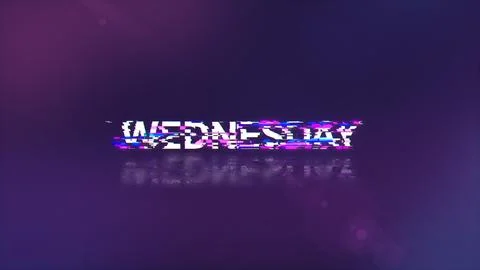 3D rendering Wednesday text with screen effects of technological glitches Stock Illustration
