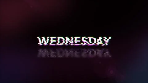 3D rendering Wednesday text with screen effects of technological glitches Stock Illustration