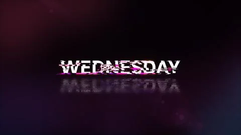 3D rendering Wednesday text with screen effects of technological glitches Stock Illustration