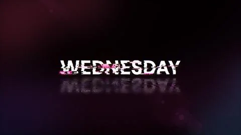 3D rendering Wednesday text with screen effects of technological glitches Stock Illustration