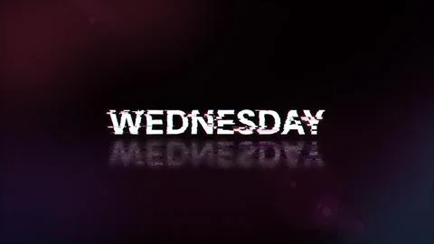 3D rendering Wednesday text with screen effects of technological glitches Stock Illustration