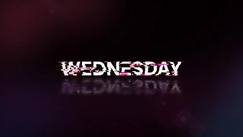 3D rendering Wednesday text with screen effects of technological glitches Stock Illustration