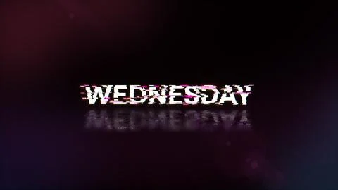 3D rendering Wednesday text with screen effects of technological glitches Stock Illustration