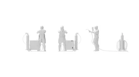 3D rendering of a welder welding worker with protective clothes uniform from Stock Illustration