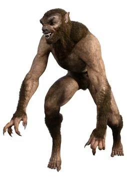 3D Rendering Werewolf on White Stock Illustration