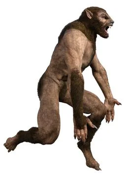 3D Rendering Werewolf on White Stock Illustration
