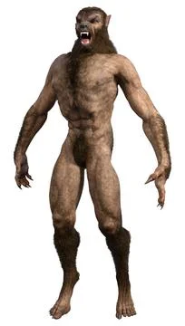 3D Rendering Werewolf on White Stock Illustration