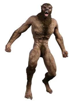 3D Rendering Werewolf on White Stock Illustration