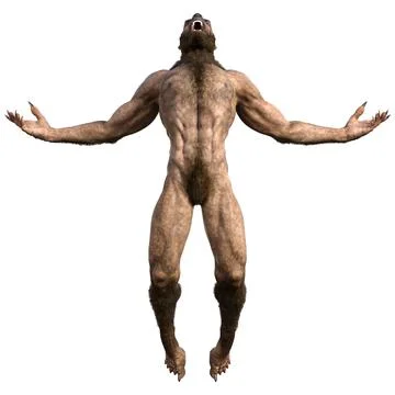 3D Rendering Werewolf on White Stock Illustration
