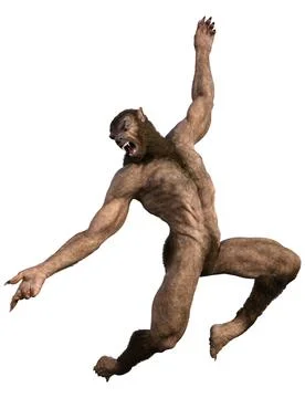 3D Rendering Werewolf on White Illustration