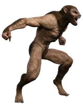 3D Rendering Werewolf on White Stock Illustration