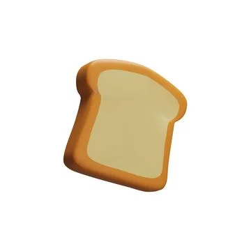 3d rendering wheat grain bread slice Stock Illustration