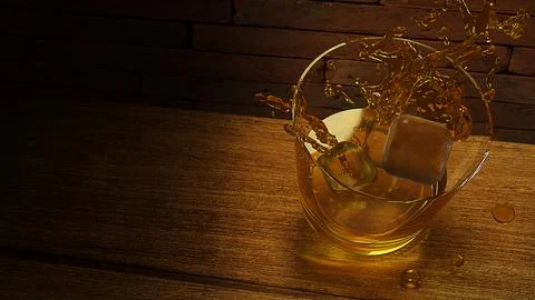 3d rendering whisky in glass image.. Stock Illustration