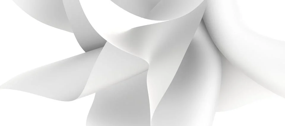 3d rendering of a white abstract background, wavy elements イラスト素材