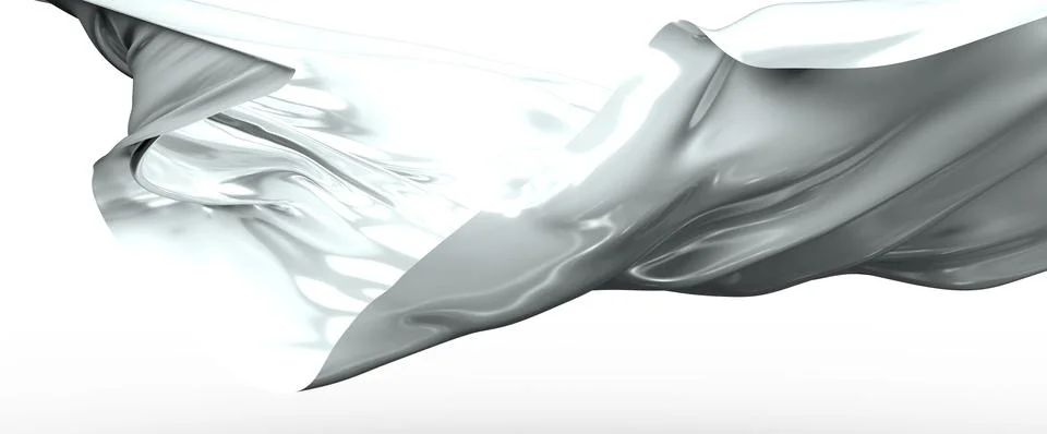 3d rendering of a white abstract background, wavy elements Stock Illustration