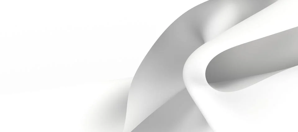 3d rendering of a white abstract background, wavy elements イラスト素材