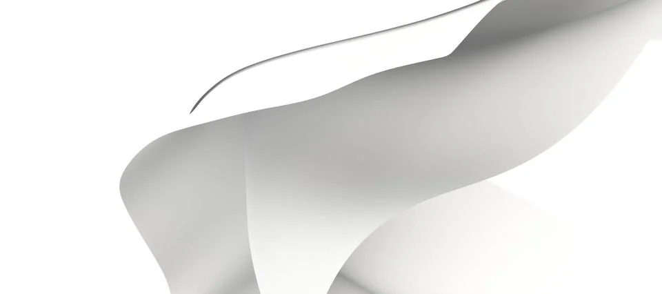 3d rendering of a white abstract background, wavy elements イラスト素材