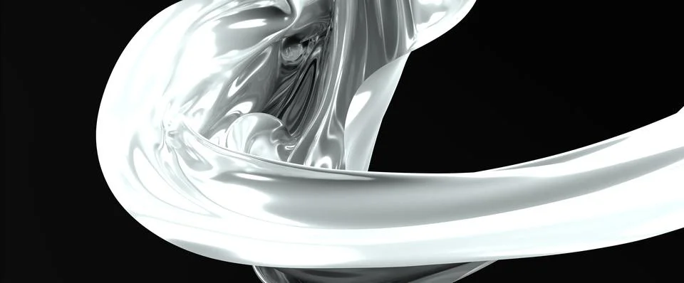 3d rendering of a white abstract background, wavy elements イラスト素材