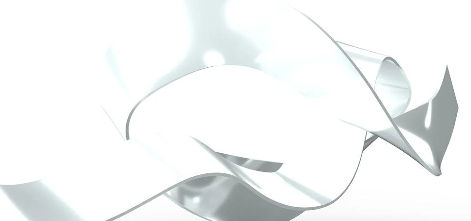 3d rendering of a white abstract background, wavy elements イラスト素材