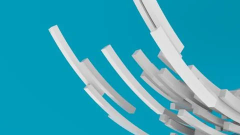 3D rendering, white abstract block shapes background. Colorful backdrop. Stock Photos