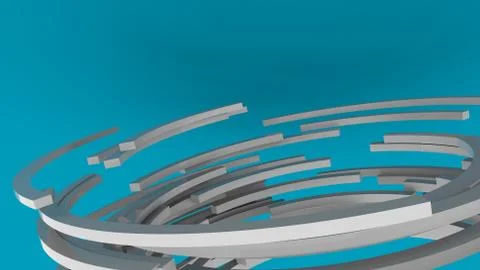 3D rendering, white abstract round shapes background. Colorful backdrop. Stockillustratie