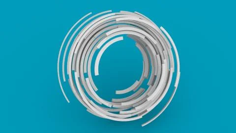 3D rendering, white abstract round shape background. Colorful backdrop. イラスト素材