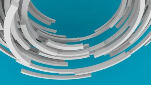 3D rendering, white abstract round shapes background. Colorful backdrop. イラスト素材