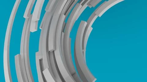 3D rendering, white abstract round shapes background. Colorful backdrop. イラスト素材