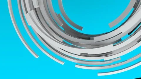 3D rendering, white abstract round shapes background. Colorful backdrop. 스톡 일러스트