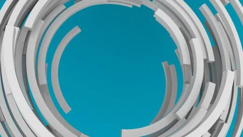 3D rendering, white abstract round shapes background. Colorful backdrop. Stockillustratie